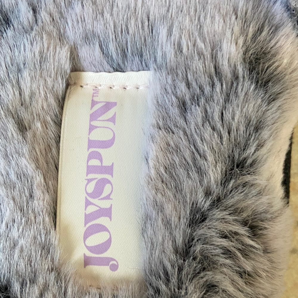 Joyspun Gray Faux Fur Women’s Slippers